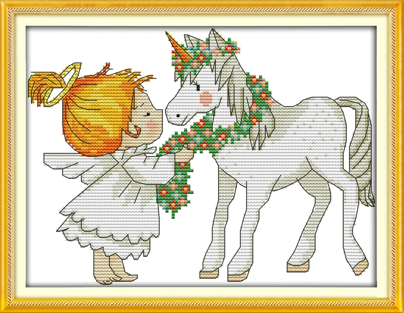 Набор для вышивки крестом Elf and unicorn 14ct 11ct холсты стежков рукоделия | Дом и сад