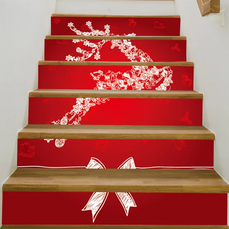 Deer 6pcs PVC Wall Stickers Stairs Decal Home Decor DIY Steps Sticker Removable Stair Sticker Home Decor 18*100cm MA4
