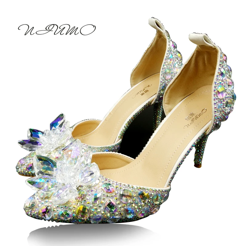New female sandals colorful crystal wedding shoes