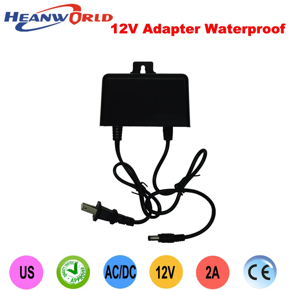 

Heanworld Waterproof Outdoor US 12V 2A AC/DC Power Supply Adapter for CCTV Security Camera