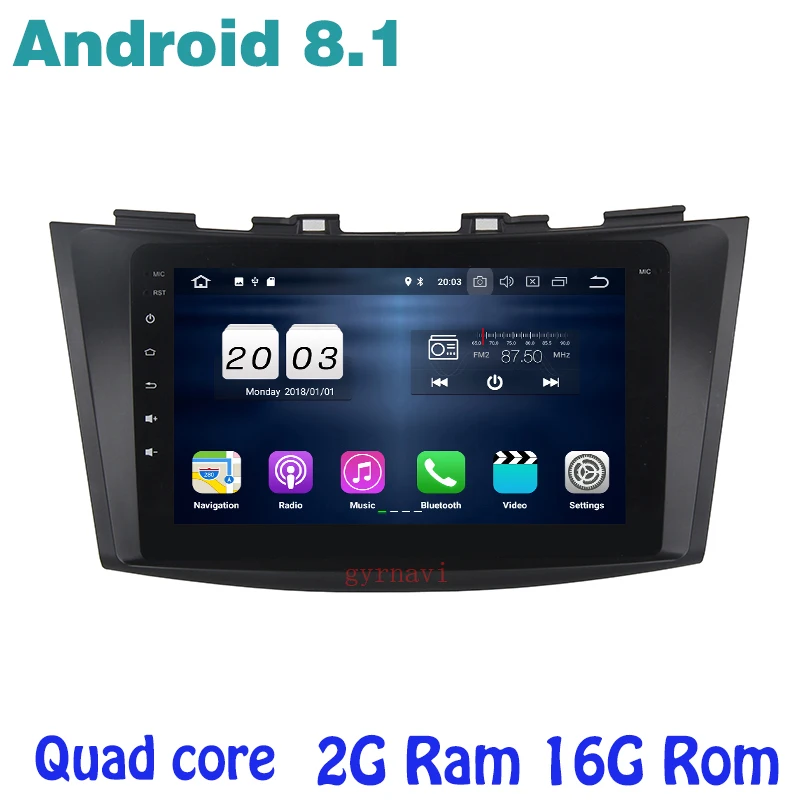 Android 8,1 Quad core радио автомобиль gps для Suzuki swift 2011-2016 с 2G RAM Wi-Fi 4G usb bluetooth Зеркало Ссылка стерео