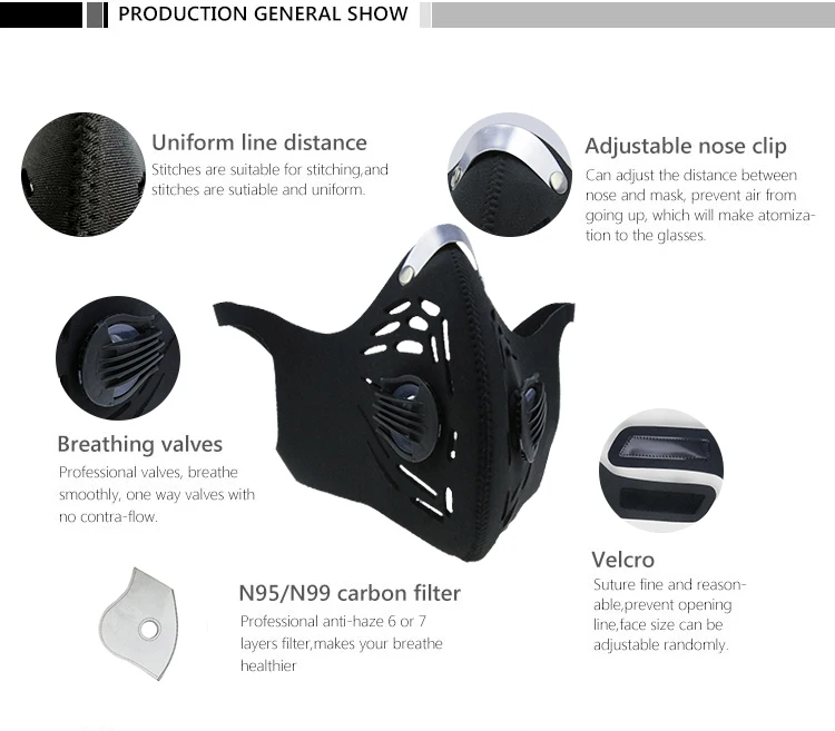 GLORSUN на заказ неопрен n99 пыль pm2.5 рот велосипед Велоспорт Мотоцикл маска Активированный уголь Пыленепроницаемая маска для лица