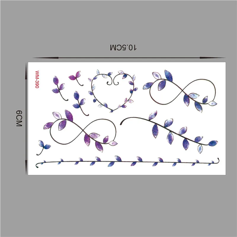 10 PCs in 500 style Wall sticker Water transfer tile stickers for kids rooms home decor wall decals art Lavender - Цвет: WM390-10PC