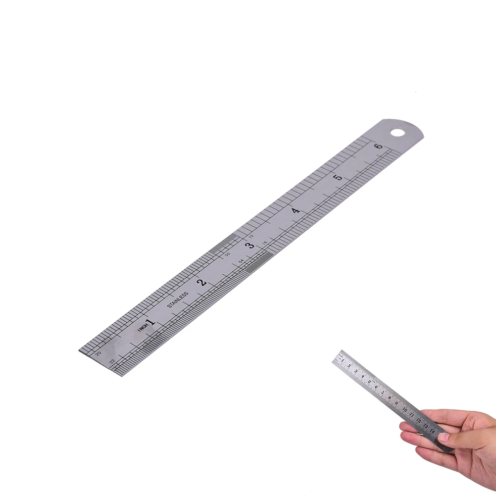 1 шт. нержавеющая сталь метрики правило точность Двусторонняя измерительный инструмент 15 см металлическая линейка Лидер продаж