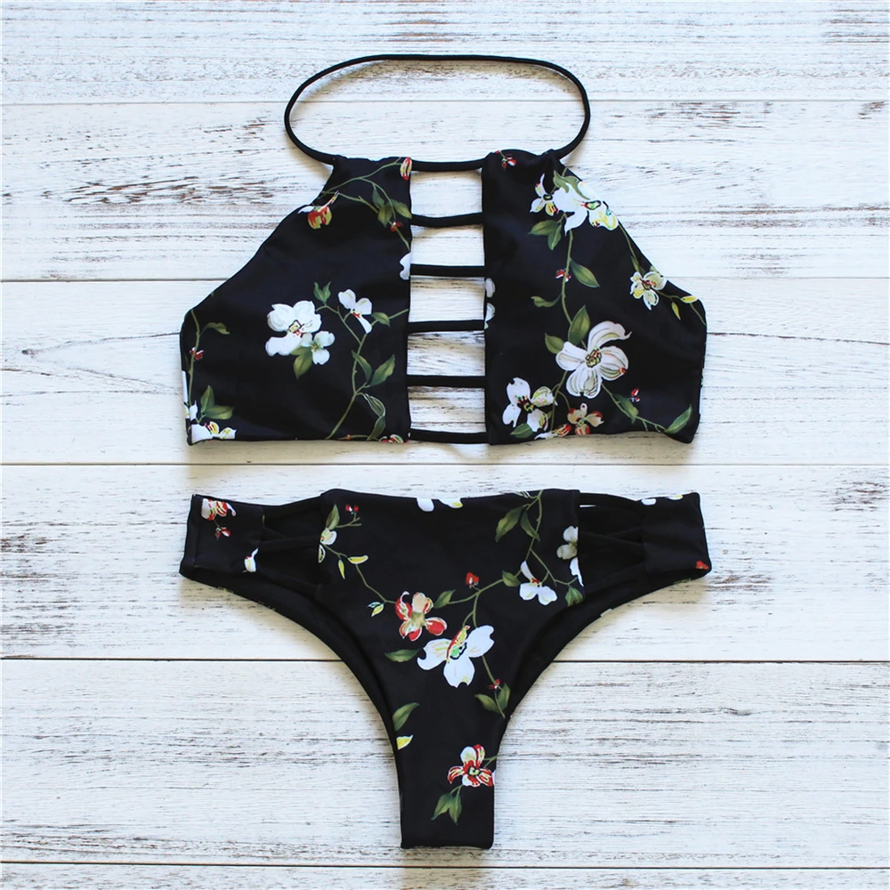 

P&j 2017 New Sexy Split Straps Straps Bikinis Women Swimsuit Swimwear Beach Bathing Suits Swim Wear  Bandage Swimsuit