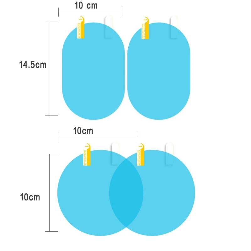 2 шт. наклейки на зеркало заднего вида автомобиля прозрачная защитная пленка анти туман мембрана блики водонепроницаемый непромокаемый протектор окна аксессуары