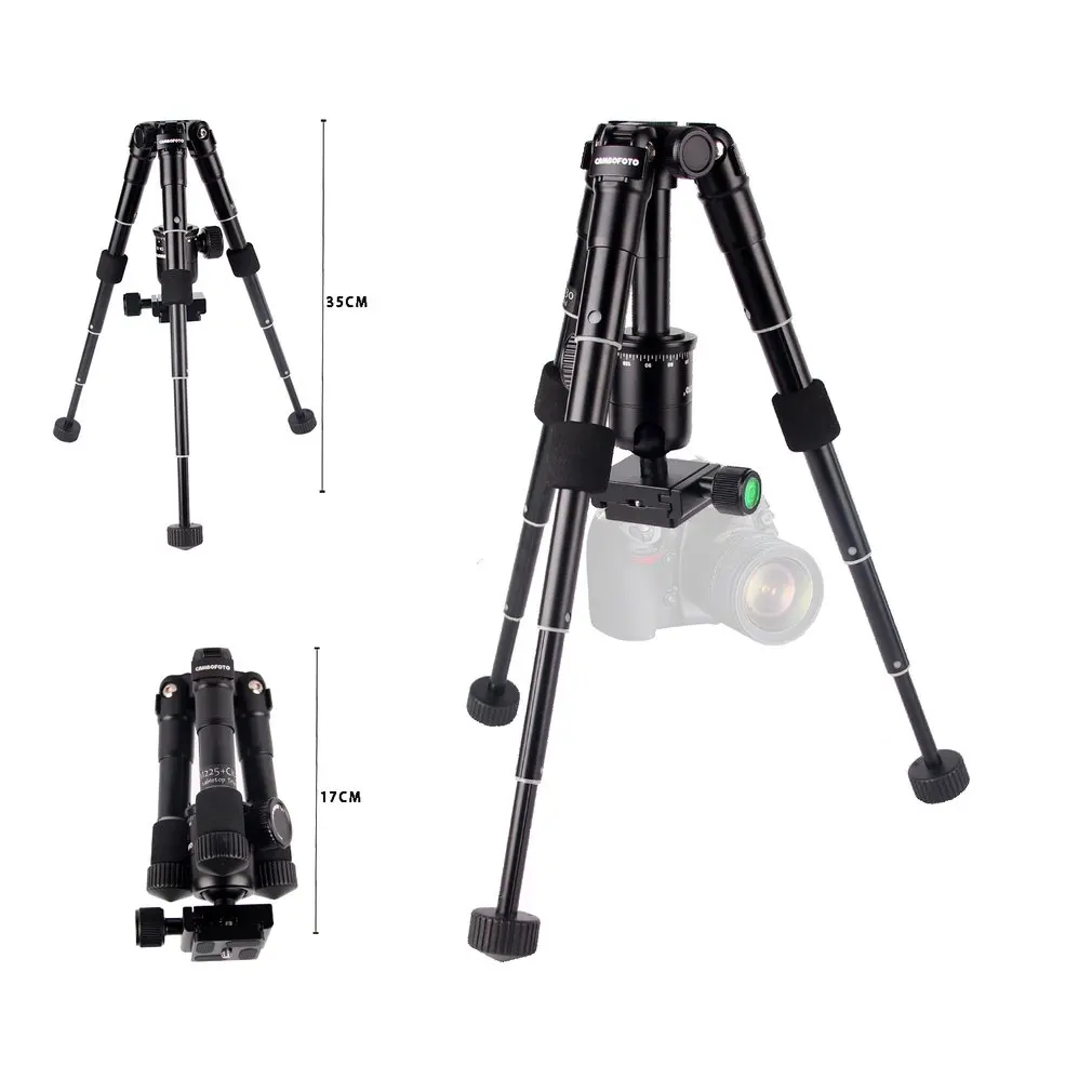

CAMBOFOTO Camera Tripod Portable Flexible With Quick Release Plate With Ball Head Angle Lock Rubber Foot Pad Panning Dial