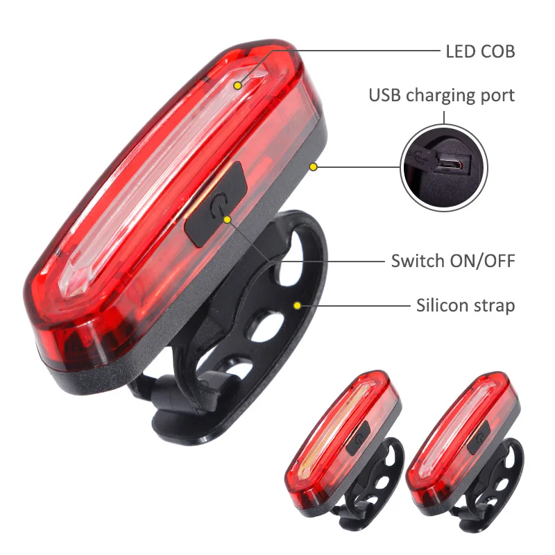 Best Zacro Bicycle Rear Light Cob Bicycle Led Light Rechargeable USB Safety Taillight Cycling Waterproof Mtb Tail Light Back Lamp 1