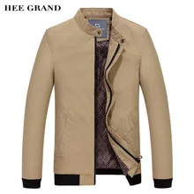 HEE GRAND Männer Mode Jacke Hochwertige Einfarbige Stehen Kragen Outwear Baumwolle Material Breite taille Herbst Mantel MWJ1942