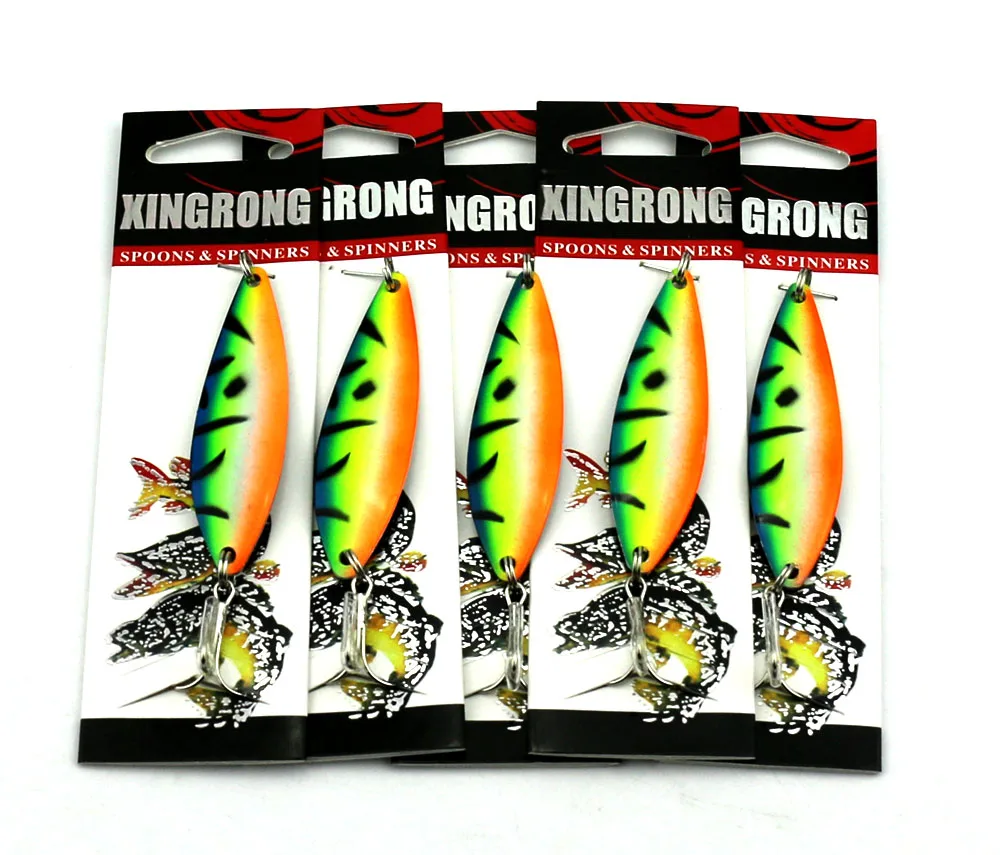 Isca de Pesca Artificial Girador Isca 7.3cm 16.6g Metal Colher Dura Sequin Paillette Agudos Gancho Pesca Equipamento 5 Pçs 8 sequin paillette agudos gancho pesca equipamento
