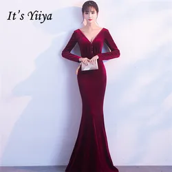 Es Yiiya Vestido de Noche con Lentejuelas con Cuello en V Palabra de Longitud Trompeta Vestidos de Baile Rebordear Mangas Completas con Cremallera Vestidos de Fiesta Largos C176 Es Yiiya Vestido de Noche con Lentejuelas con Cuello en V Palabra de Longitud Trompeta Vestidos de Baile Rebordear Mangas Completas con Cremallera Vestidos de Fiesta Largos C176
