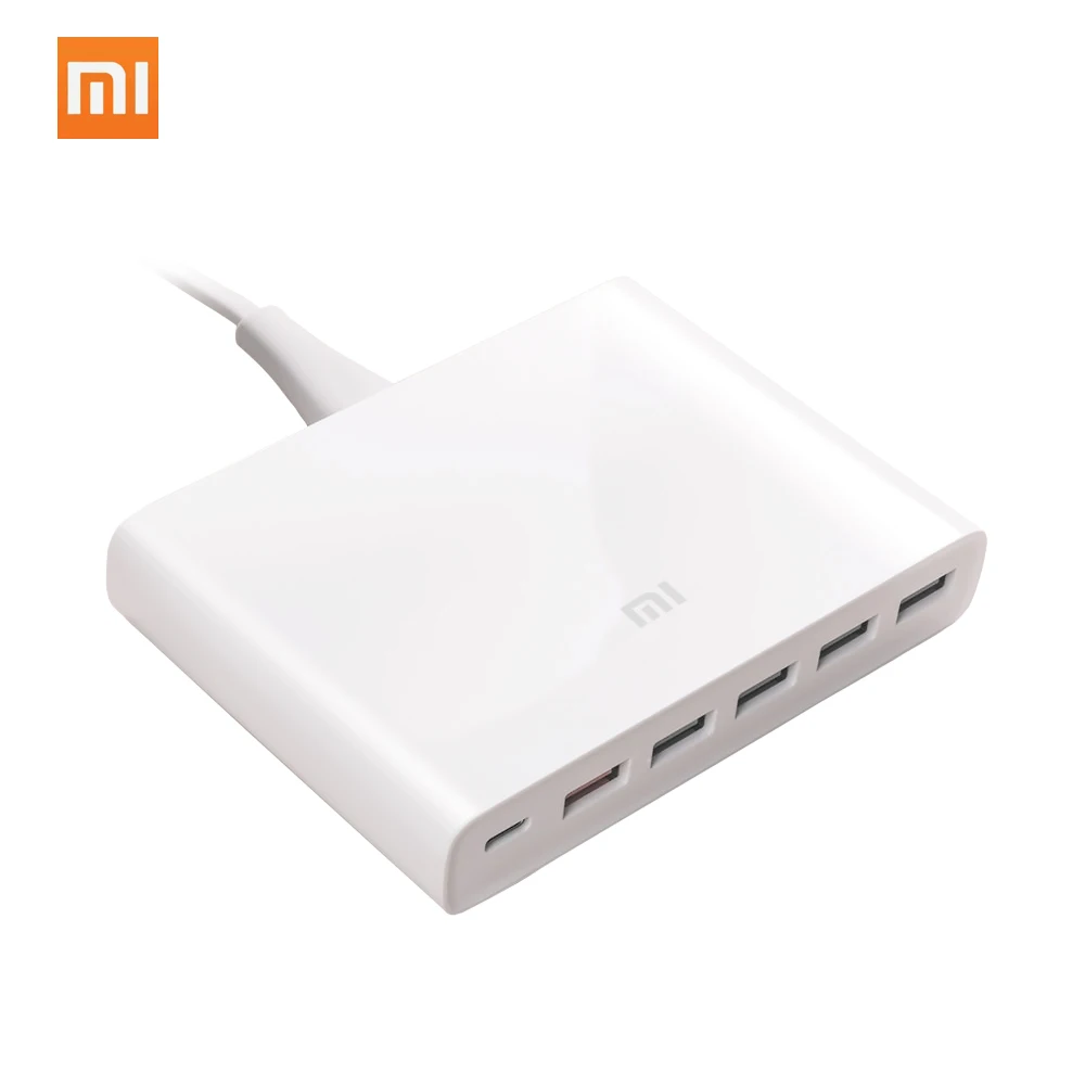 

Xiaomi USB Charger 60W Fast Charger 6 Ports QC 3.0 Output US Plug Travel Power Adapter Type-C USB-A USB-C for Samsung iPhone