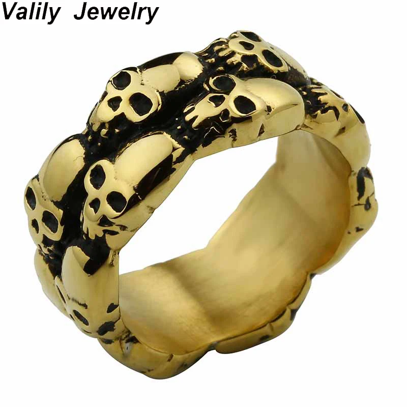 New Store Dropshipping Big Biker Skull Ring For Man Stainless Steel Unique Punk Men Cool Vintage Jewelry free shipping | Украшения и