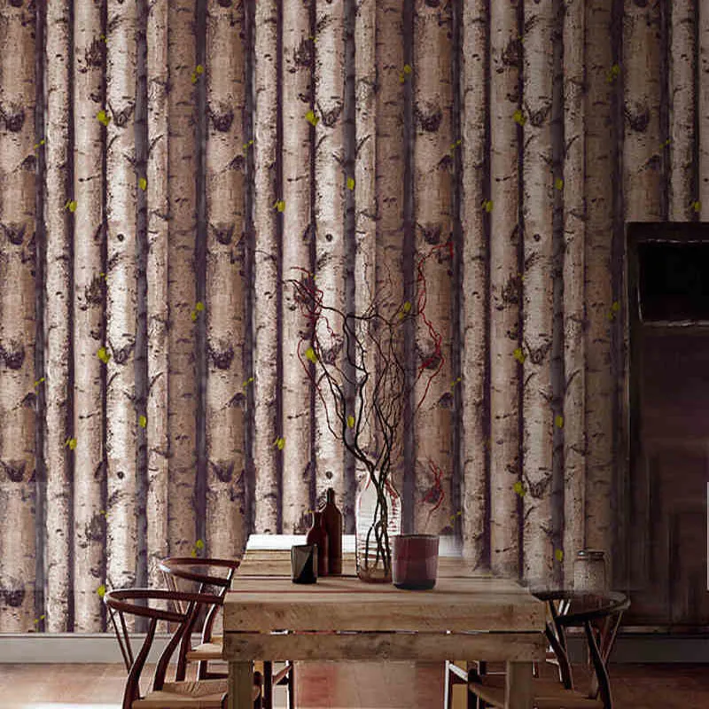 Haok accueil PVC vinyle Vintage Faux bois panneau arbre 3D 