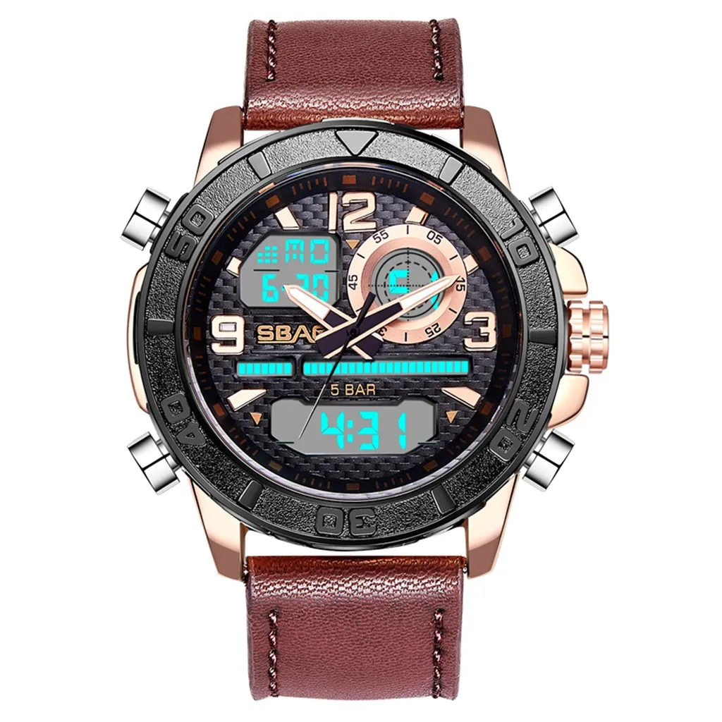 Мужские наружные водонепроницаемые вращающиеся внешние дисковые многофункциональные электронные часы цифровые часы модные мужские часы gif спортивные на открытом воздухе - Цвет: E