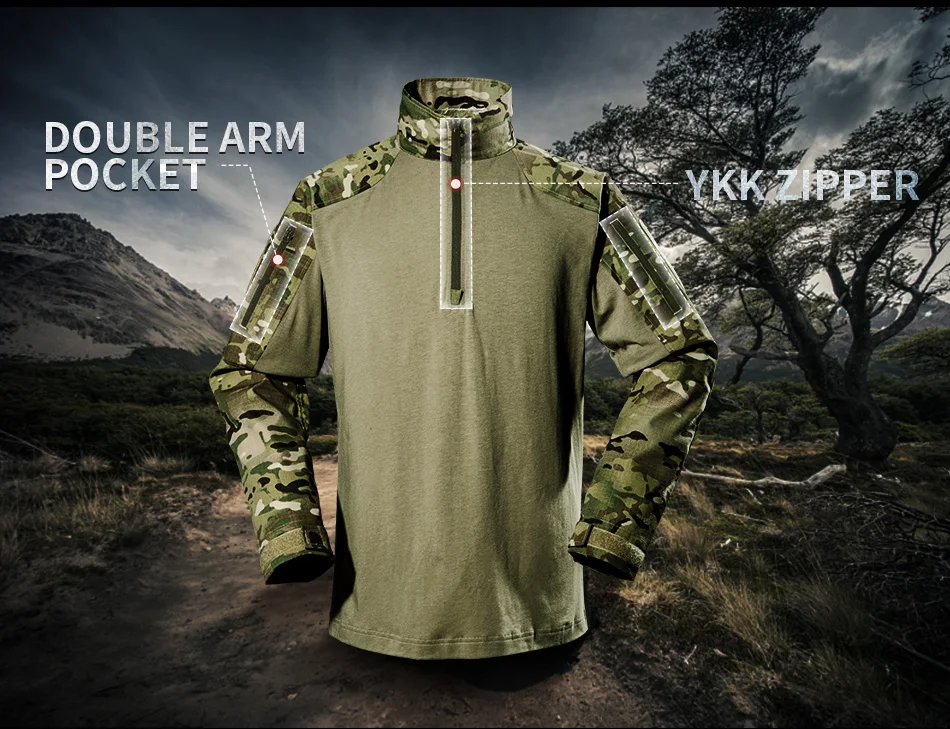 CQB уличная армейская рубашка мужская быстросохнущая тактическая футболка с длинным рукавом дышащая охотничья походная камуфляжная рубашка Coolmax одежда для рыбалки
