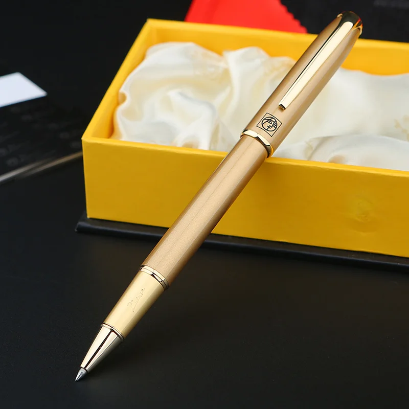 1 шт. Роскошные Pimio 916 Ручка-роллер серебряный металлический зажим черные чернила 0,5 мм вход ручки с оригинальным подарком коробка написание