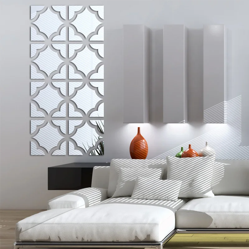 Настенные наклейки большие 3d Декоративные наклейки для гостиной дома настоящие diy Современная мода акриловая большая зеркальная поверхность