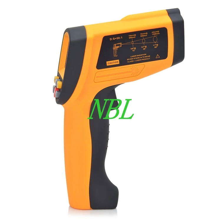 

Non-Contact Digital Infrared Thermometer 50:1 LCD Laser Temperature Gun Tester Range -30~1650 Degree With USB Interface