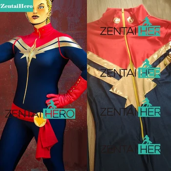 

Free Shipping DHL Ms.Captain Marvel Carol Danvers Superhero Costume For 2016 Halloween Costume XMP1755