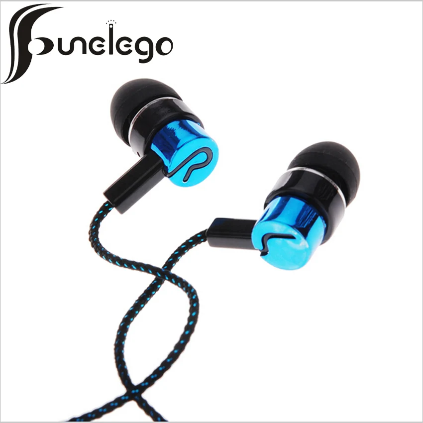 

Funelego MP3/MP4 Earphone Roping Stereo 3.5mm Subwoofer In-Ear Headset Earbud Reflective Fiber Cloth Line Metal Earphone