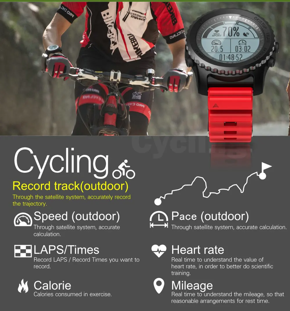 S968 gps Спорт Смарт часы водостойкий сна сердечного ритма мониторы термометр высотомер шагомер gps Smartwatch для мужчин