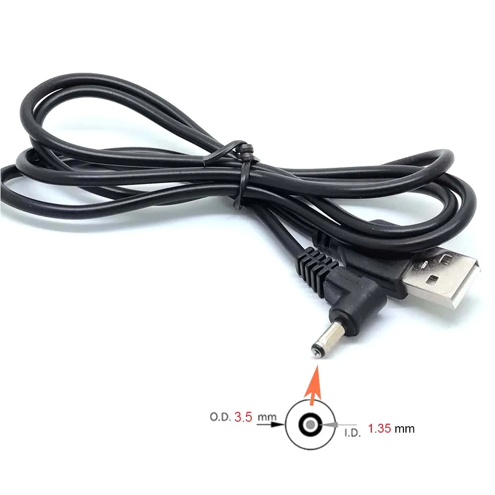 90 Angle PC USB Male to 5V DC 3.5mm x 1.35mm Barrel Connector Power Cable cord adapter