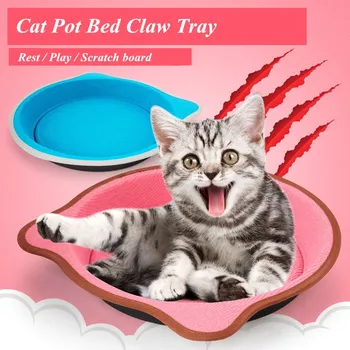 

JCPAL New Cat Scratch Board Kitten Pot Bed Cats Toy With Catnip Training Tools Cat Cushion Mat Funny Pink Pet Cat Blanket