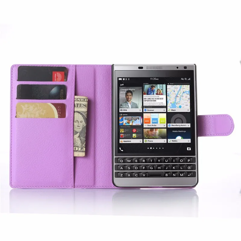 Luxury Wallet PU Leather Case Cover For Blackberry Passport Silver Edition SE Flip Protective Cell Phone Shell Back Cover Bag (7)