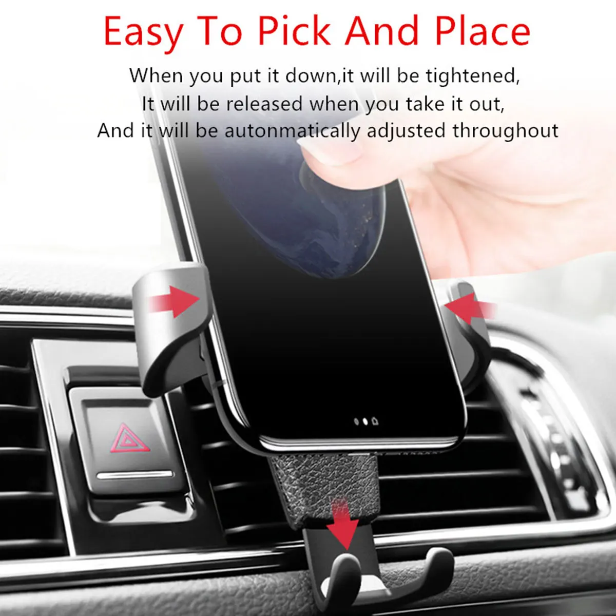 Автомобильный держатель в автомобиле, зажим на вентиляционное отверстие, гравитационное зажимное крепление, без магнитного держателя для мобильного телефона, подставка для сотового телефона, поддержка для iPhone, samsung