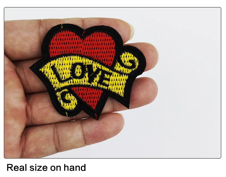 Iron Patches For Clothing Cat DIY Black Iron Embroidered Cat Patches Love Red Heart Patch 3D Sew On Badges For Clothes (4)