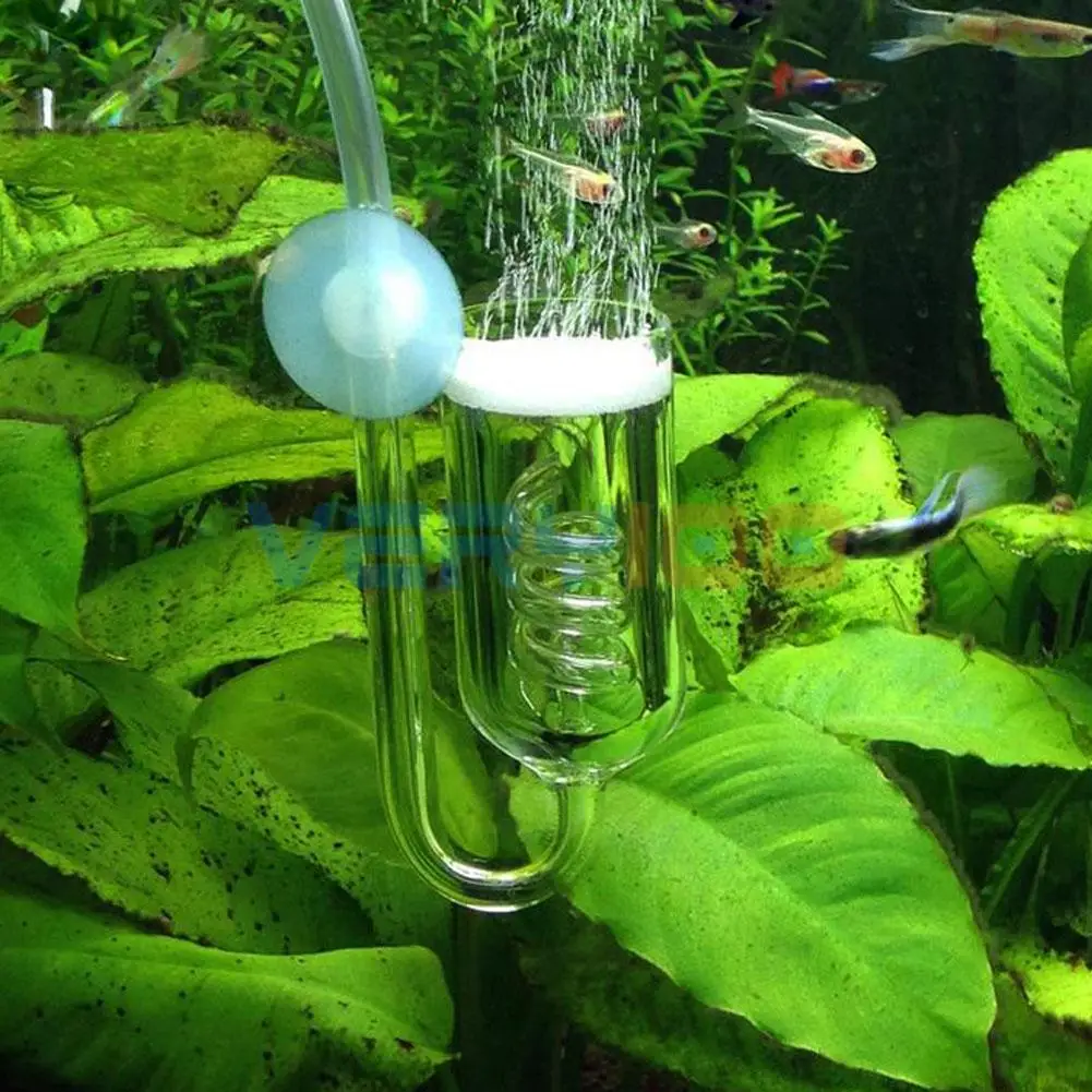 Аквариум спиральный CO2 диффузор стеклянная керамическая трубка счетчик пузырьков присоска