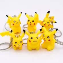 Buy Hot 6pcs Anime Poke Pikachu PVC Mini Figure Toy Collector's Edition Model Hanging Ornament Kids Birthday Gifts Wholesale Free Shipping