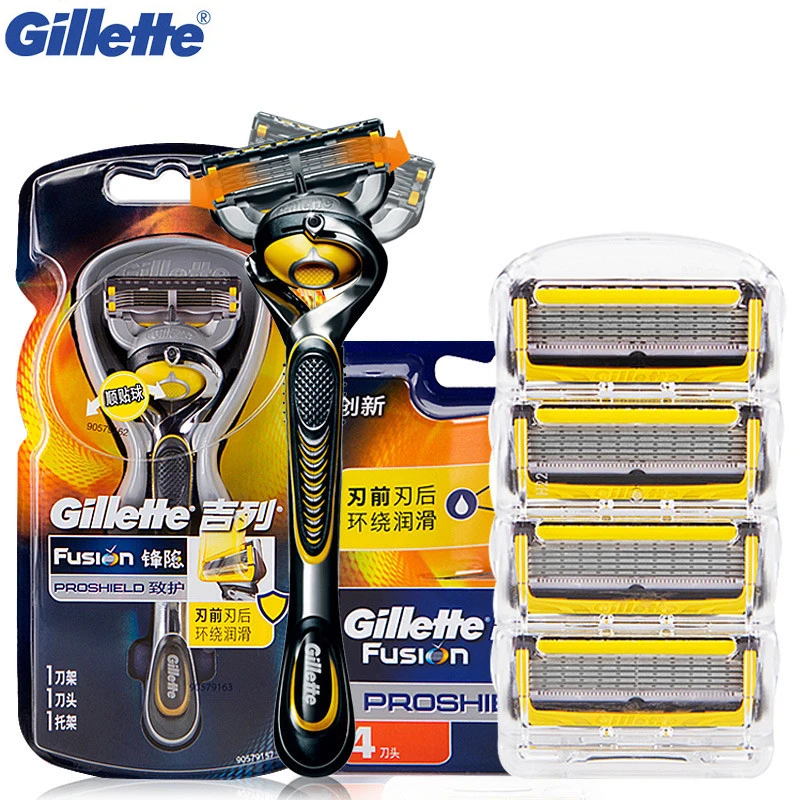 Gillette Fusion Proshield Shaving Razor Blades For Men Beard Removal Brands Safety Razors Shaver