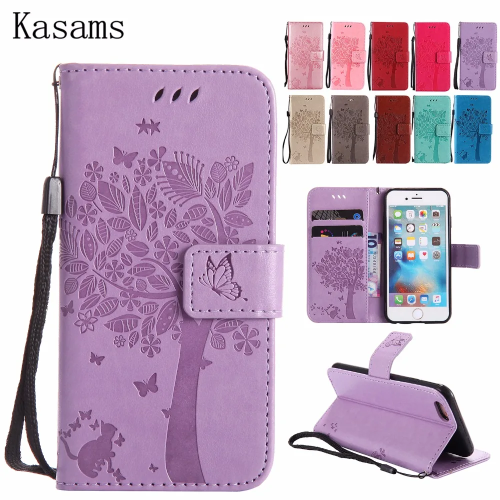 

3D Tree For iPhone 6S Plus 6 Plus Fashion Phone Case For iPhone 6 iPhone6 iPhone6S Kickstand PU Leather Wallet Flip Cover Funda