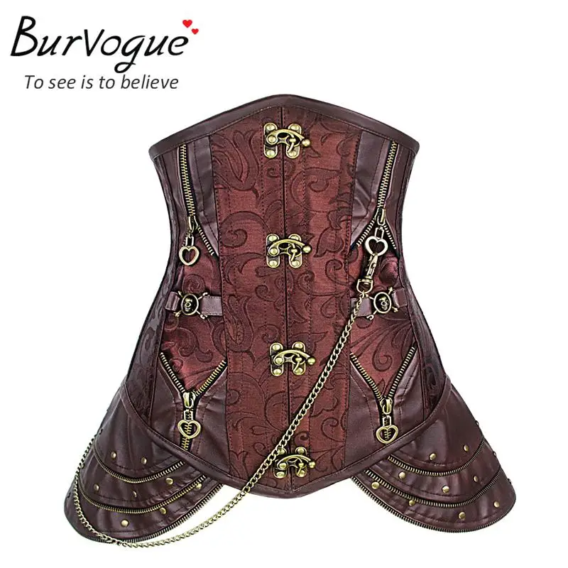 steampunk corset brown