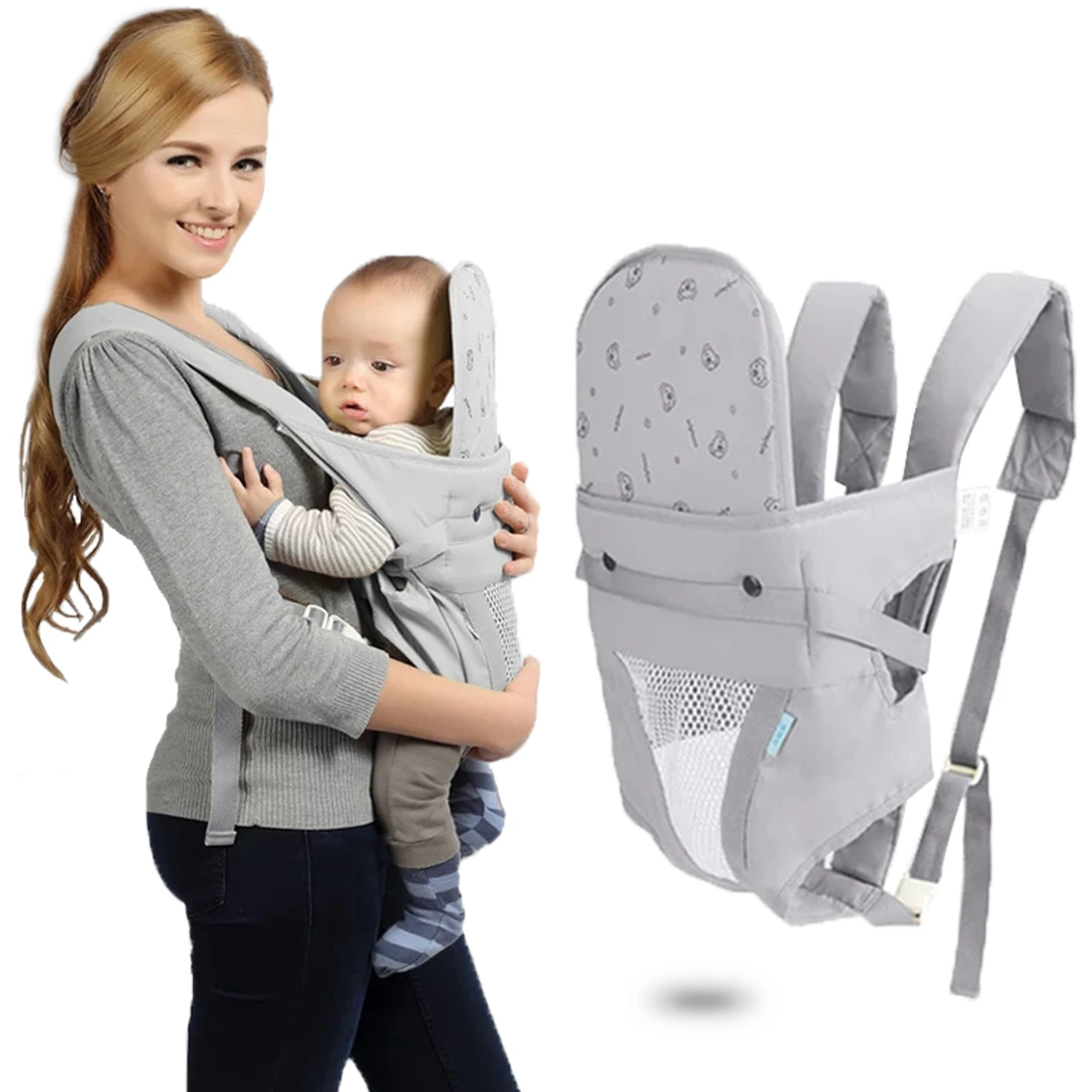 Sac à dos kangourou Portable 3-30 mois | Sac kangourou solide pour enfants, écharpe de transport pour bébé, Portabebe ergonomique