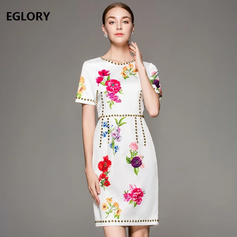 

XXXL Dress Vestidos De Festa 2019 Spring Women Golden Beading Flower Print Slim Fitted Bodycon Sexy Party Tunic Dress Tight