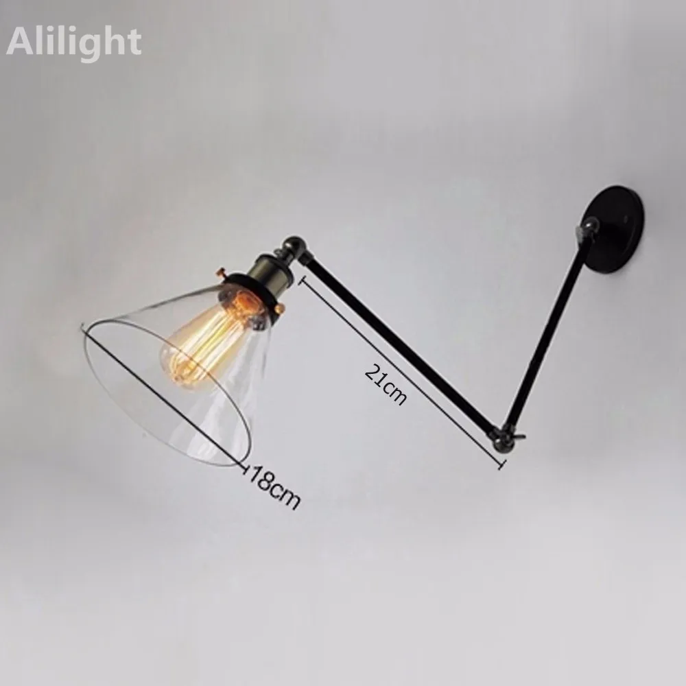 5Vintage-Industrial-Wall-Lamps-Loft-Swing-Arm-Wall-Sconce-Adjustable-Warehouse-Ambient-Lighting-Glass-Lampshade-E27