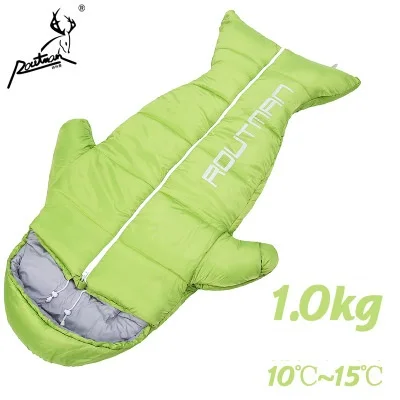 Сверхлегкий спальный мешок, детский спальный мешок для кемпинга, детский спальный мешок для кемпинга, Вакуумная кровать, аксессуары для кемпинга 1,0/1,25 кг - Цвет: 1000g light green