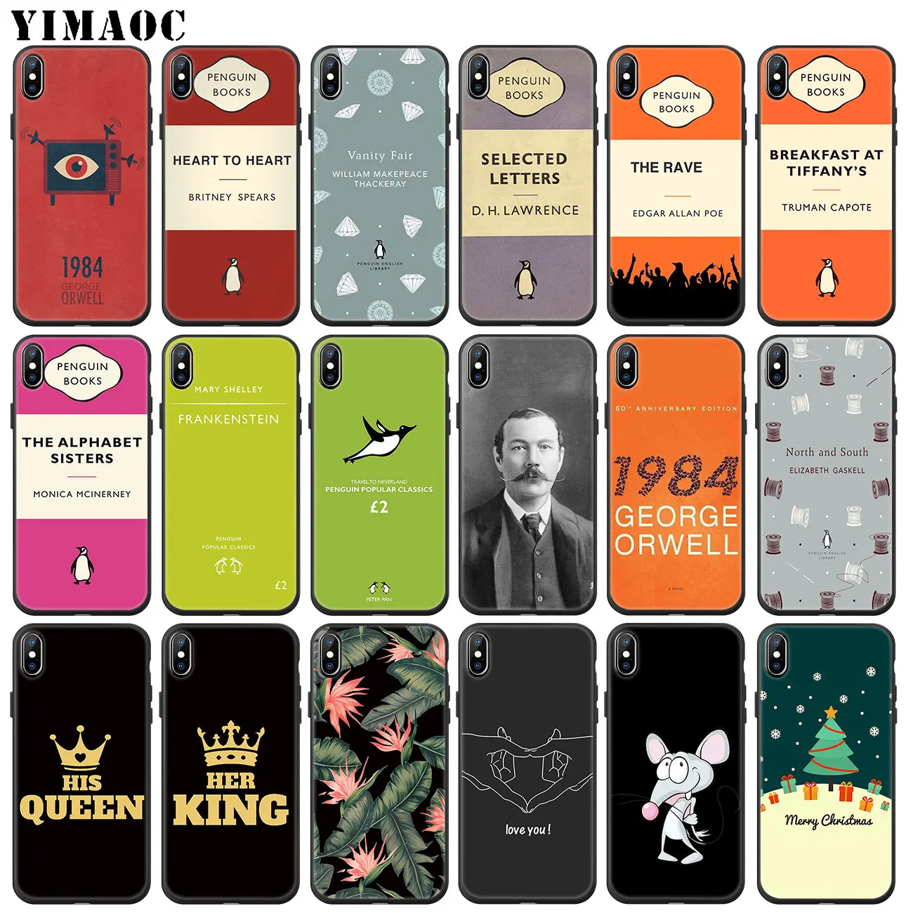 Чехол для телефона YIMAOC мягкий силиконовый iPhone 11 Pro XS Max XR X 6 6S 7 8 Plus 5 10 черный |