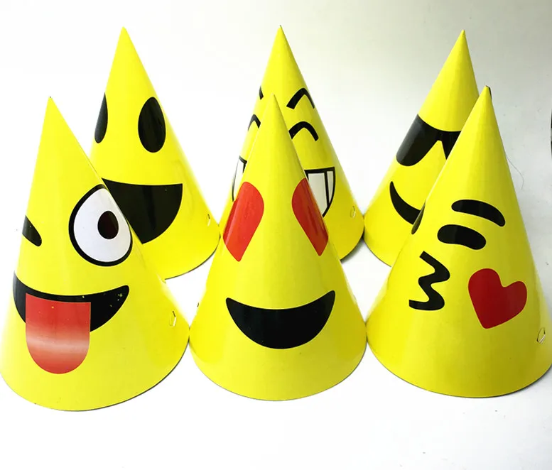 6PCS/LOT FACE EMOJI EXPRESSION PARTY HATS BABY SHOWER PARTY DECORATION