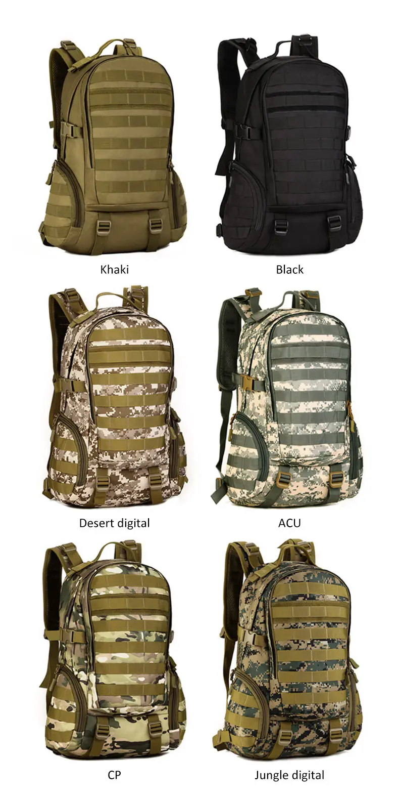 Bolsas de Desporto Tático Militar Mochila Acampamento Assalto Molle Montanhismo Caminhadas Camuflagem Caça Bolsa Xa369wd 35l 21 Mochilas escal.