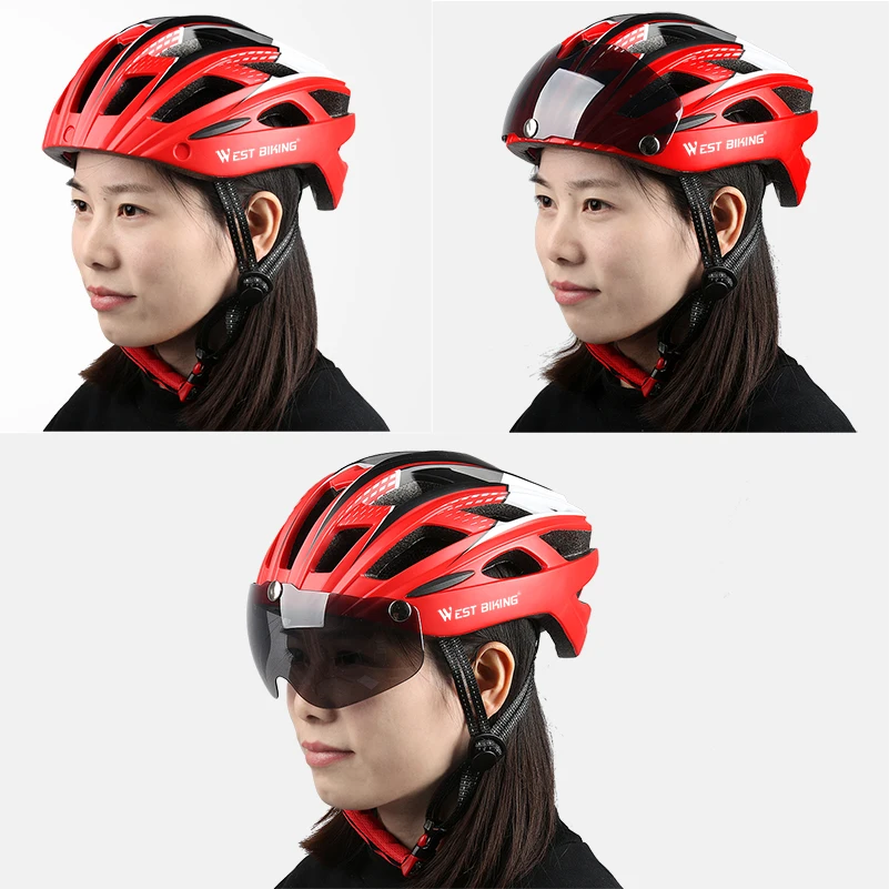 WEST BIKING очки велосипедный шлем интегрально литые сверхлегкие EPS ветрозащитные