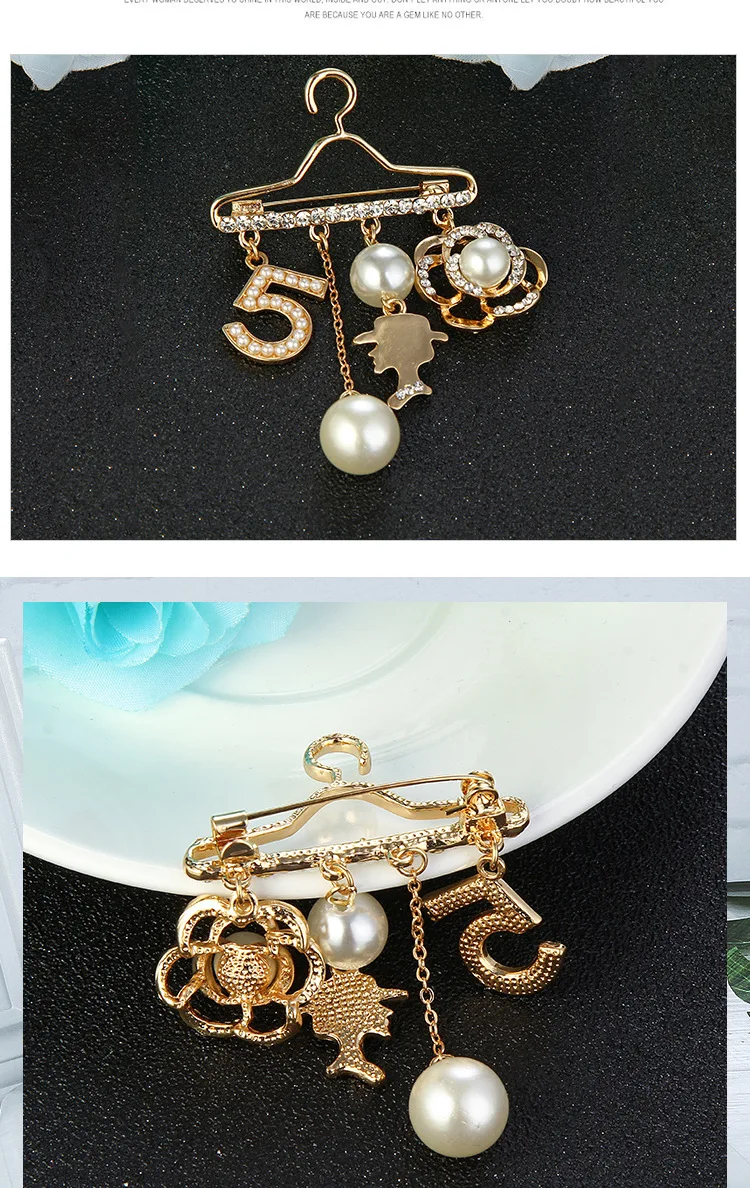 Pin Crystal Tassel Rhinestone Hanger dangle CC 5 women Flower Golden Plated For Women Brooch pin jewelry gift10
