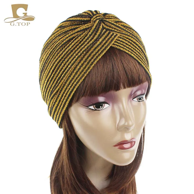 NEW gorgeous striped Shiny Shimmer Glitter Sparkly Turban 