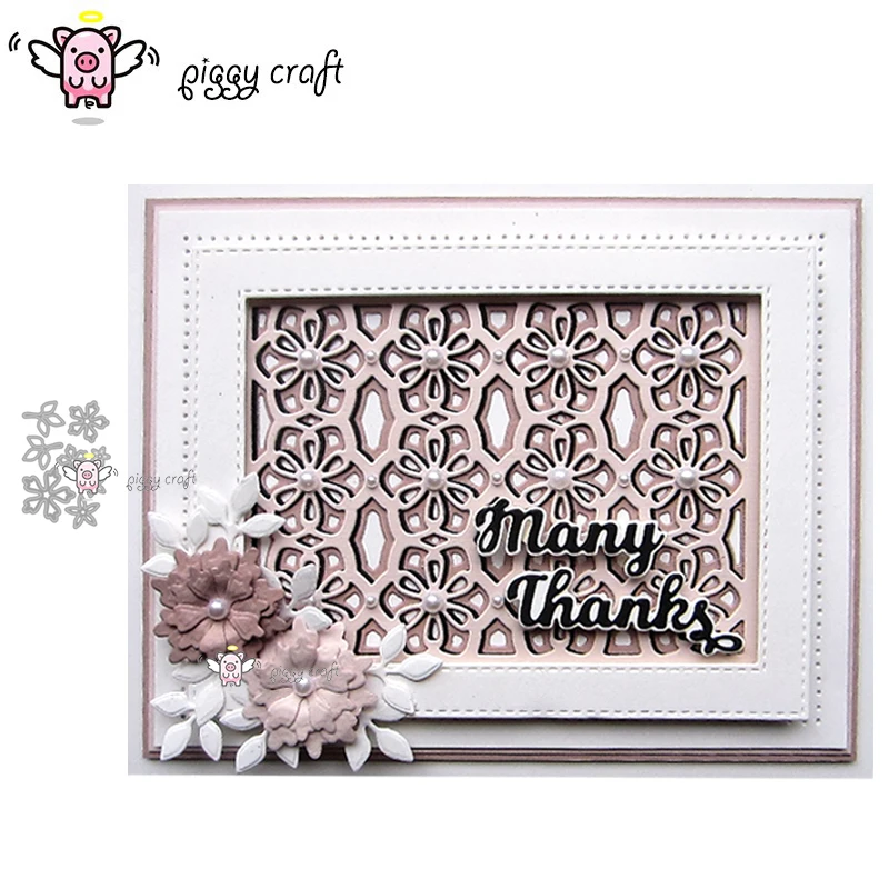 

Piggy Craft metal cutting dies cut die mold Flower leaf decoration Scrapbook paper craft knife mould blade punch stencils dies