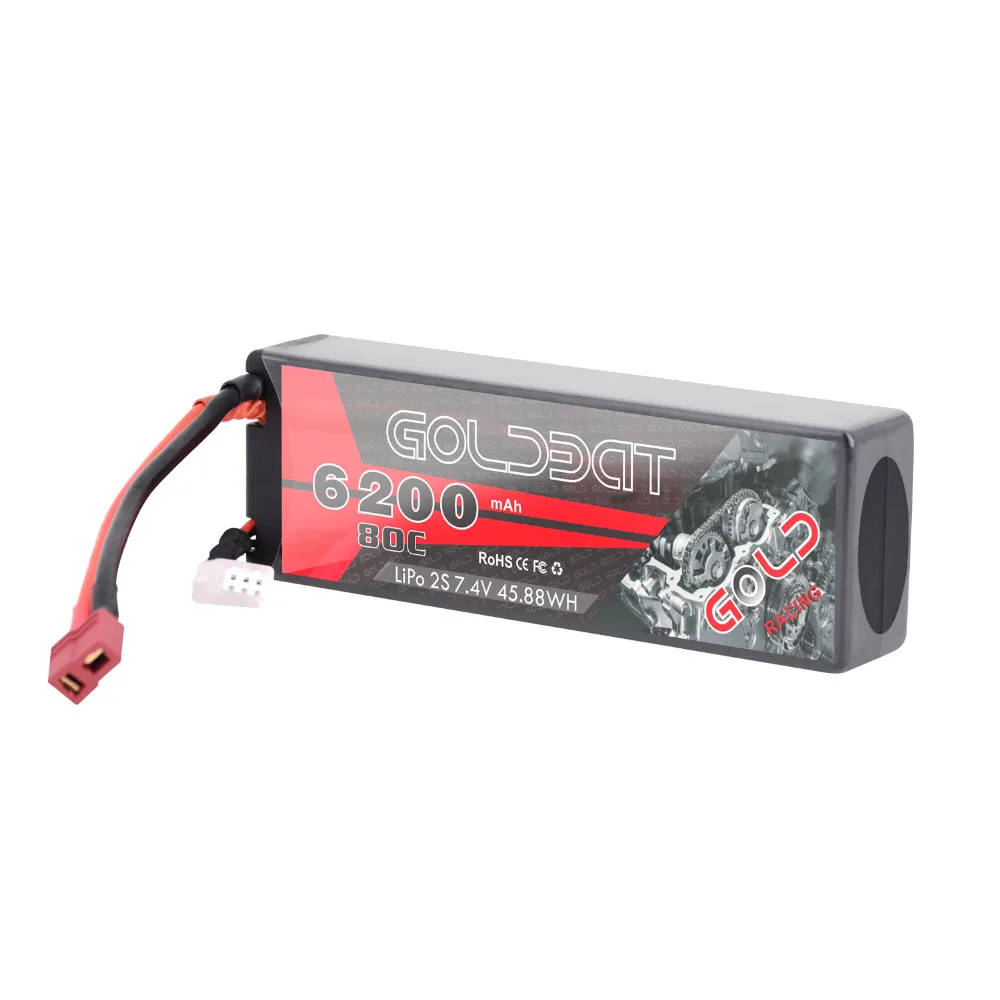 GOLDBAT 2S RC батарея Lipo Drone Lipo батарея 7,4 V 80C 6200mAh упаковка с Deans Разъем для RC автомобиль грузовик вертолет БПЛА FPV гоночный