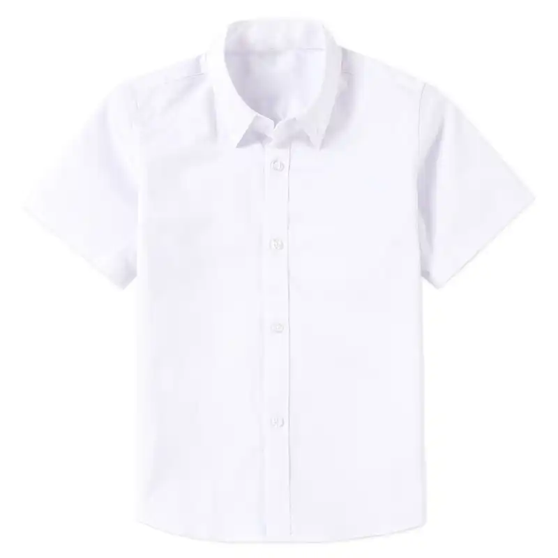camisas blancas para niños manga corta