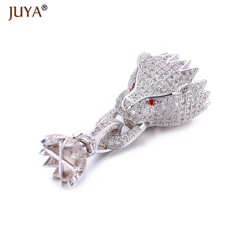

DIY jewelry Findings 2 Size Luxury Zircon Leopard Tiger Pendant Clasps for single or multi layers Pearl jewelry Making